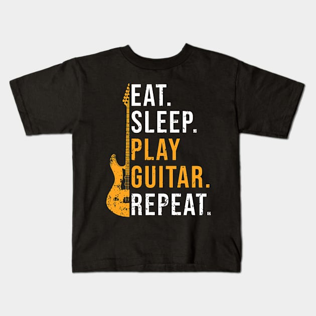 Guitar Gift Guitarist Musical Instrument Kids T-Shirt by AlleyField